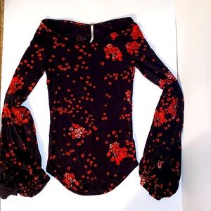 Free People Boat neck (off the shoulder) black top